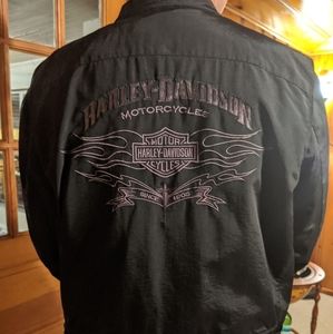 Harley Davidson Nylon Bomber Jacket XL Black